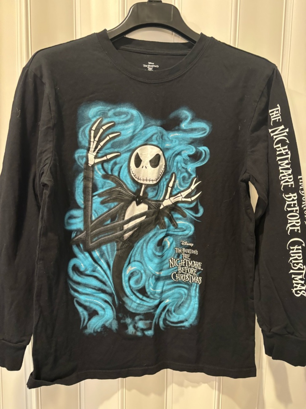 The Nightmare Before Christmas Jack Skellington Long Sleeve Tee - Black & Teal